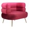 Arish Accent Chair Red Velvet Modern Design Durable Steel Frame Living Room